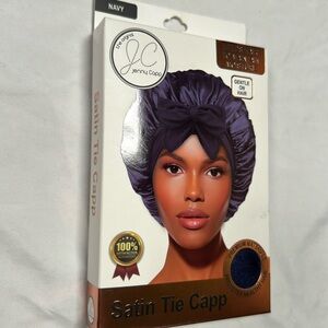 New Navy Satin Bonnet